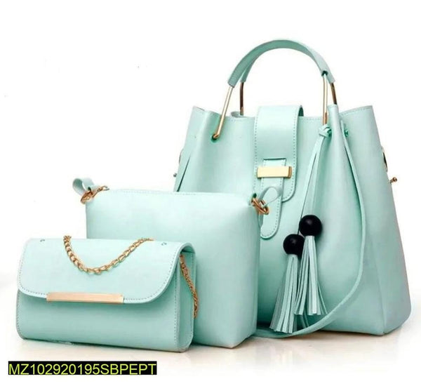 3 Pcs PU Leather Hand Bag For Ladies